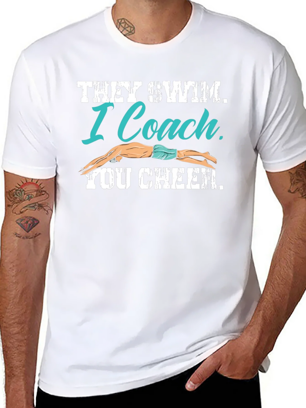 Swim Coach T-Shirt - They I You Cheer product image 10