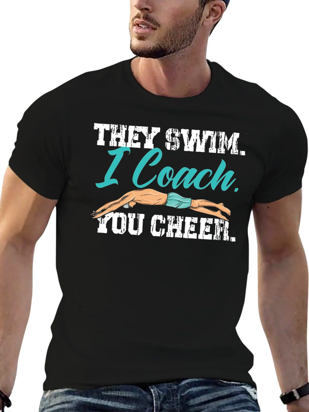 Swim Coach T-Shirt - They I You Cheer product image 9