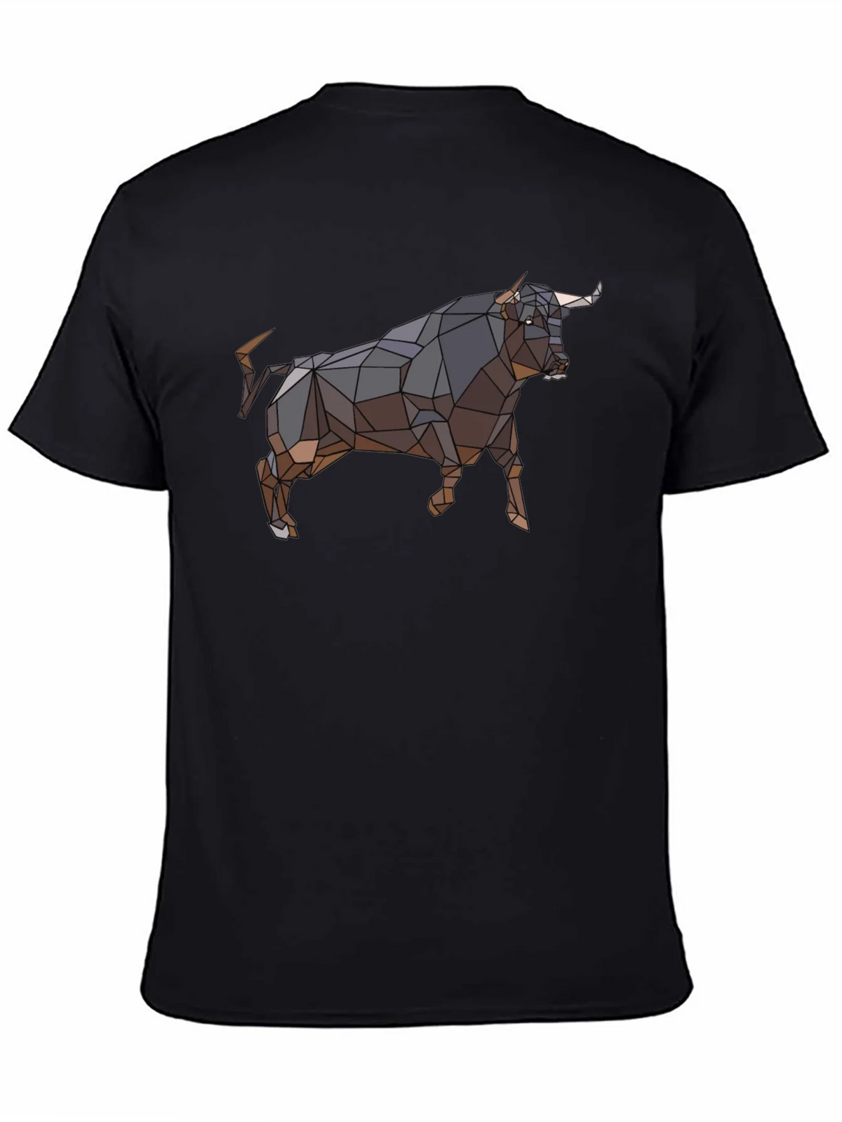 Geometric Bull Graphic Tee - Black product image 7