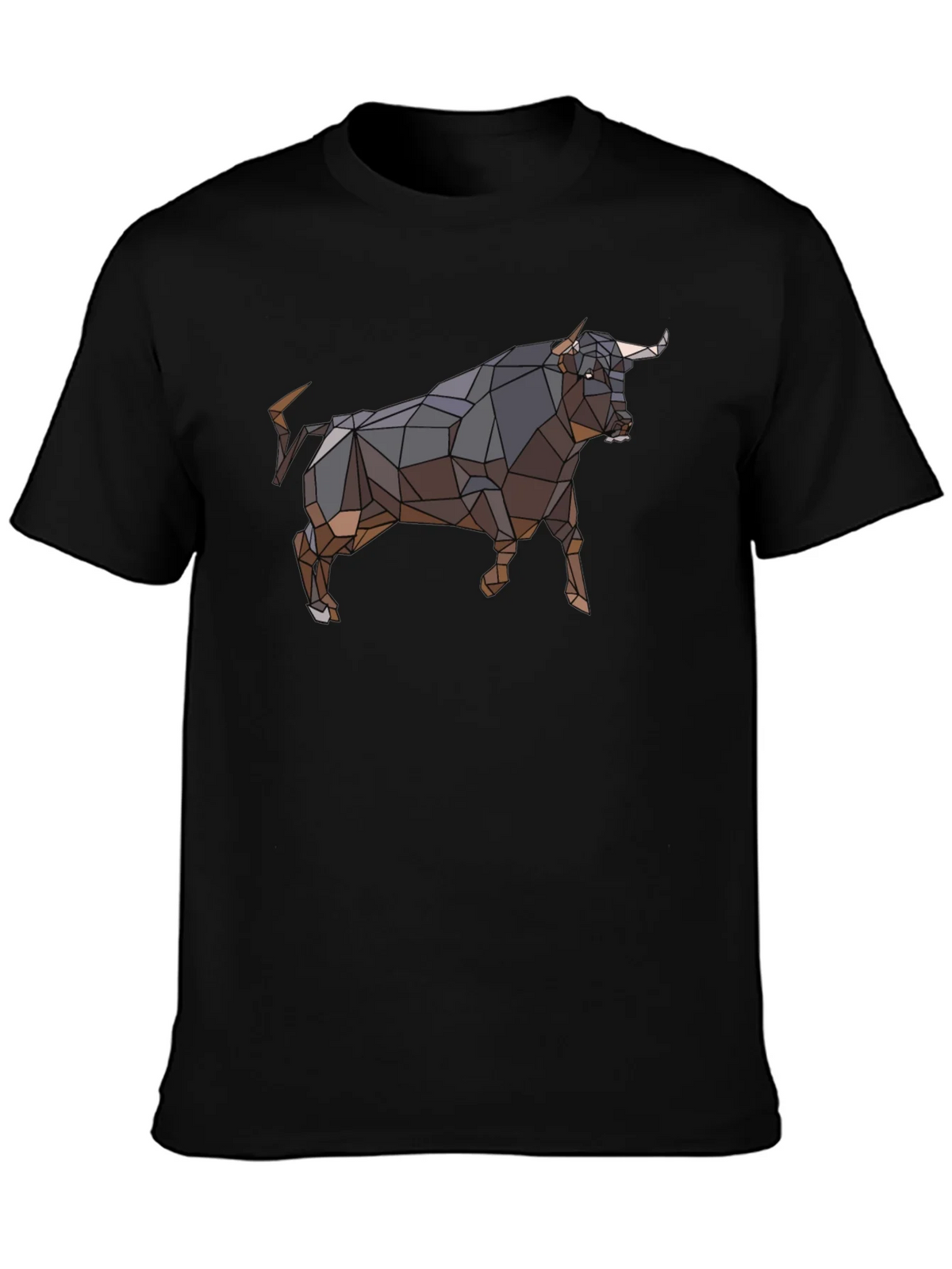Geometric Bull Graphic Tee - Black product image 6