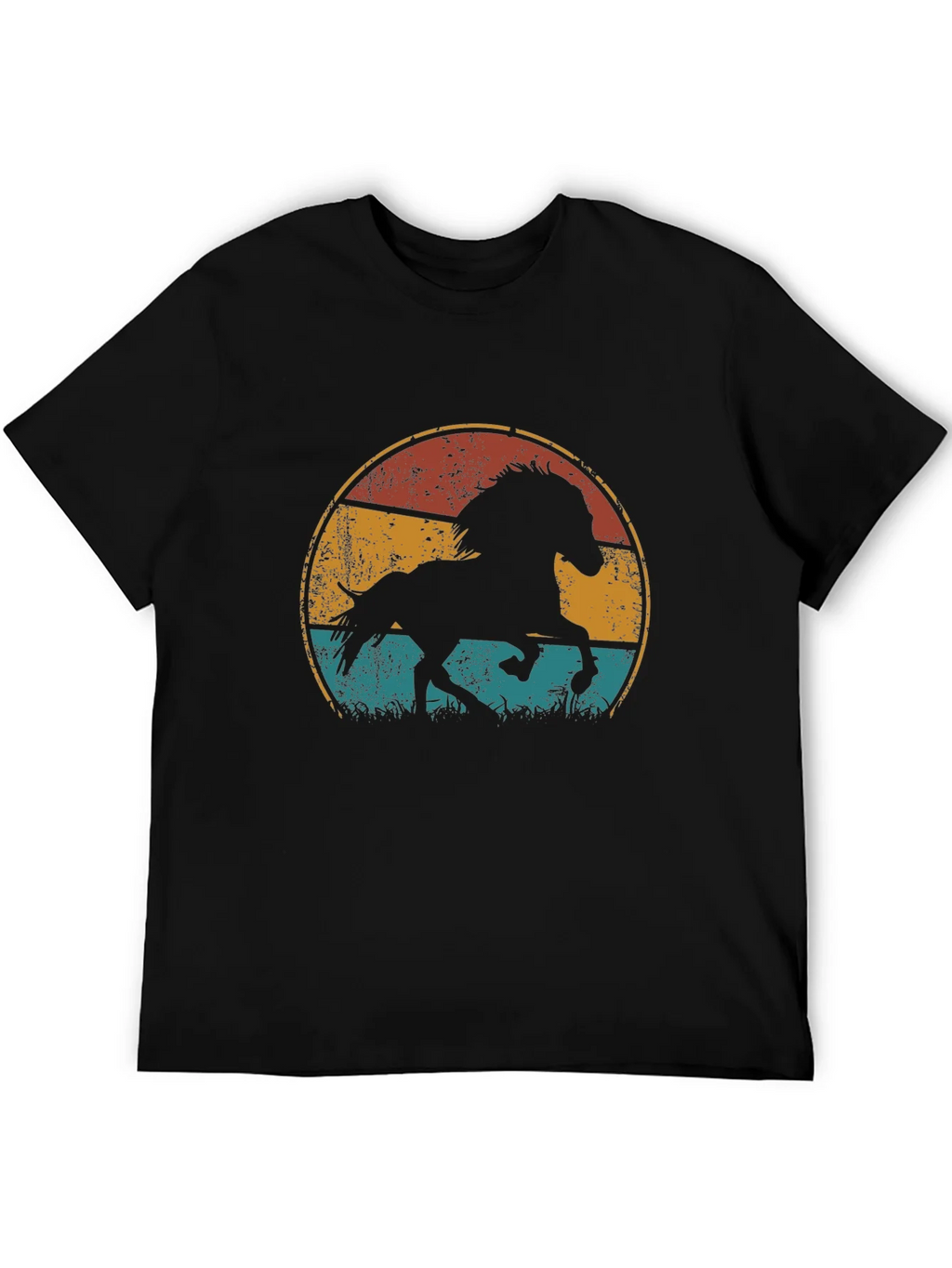 Vintage Horse Graphic Tee - Retro Style Black T-Shirt product image 8