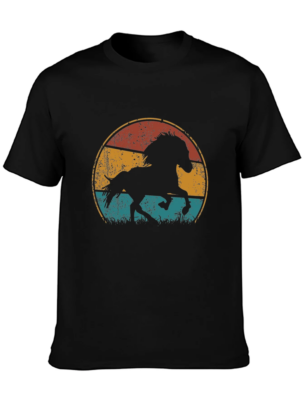 Vintage Horse Graphic Tee - Retro Style Black T-Shirt product image 6