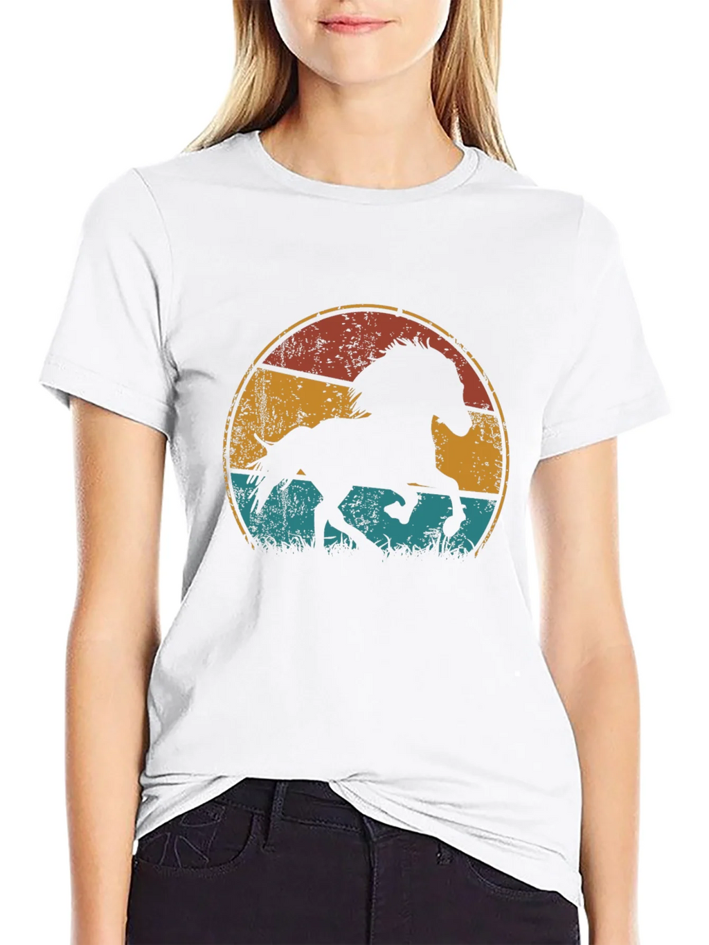 Vintage Horse Graphic Tee - Retro Style Black T-Shirt product image 11