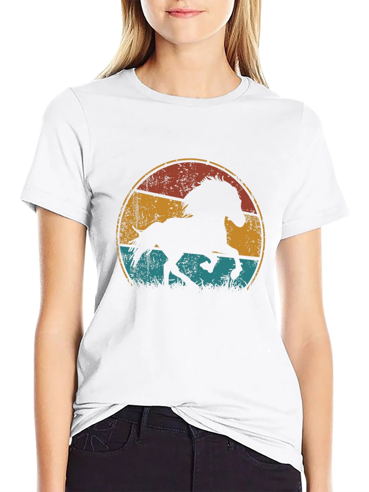 Vintage Horse Graphic Tee - Retro Style Black T-Shirt product image 11