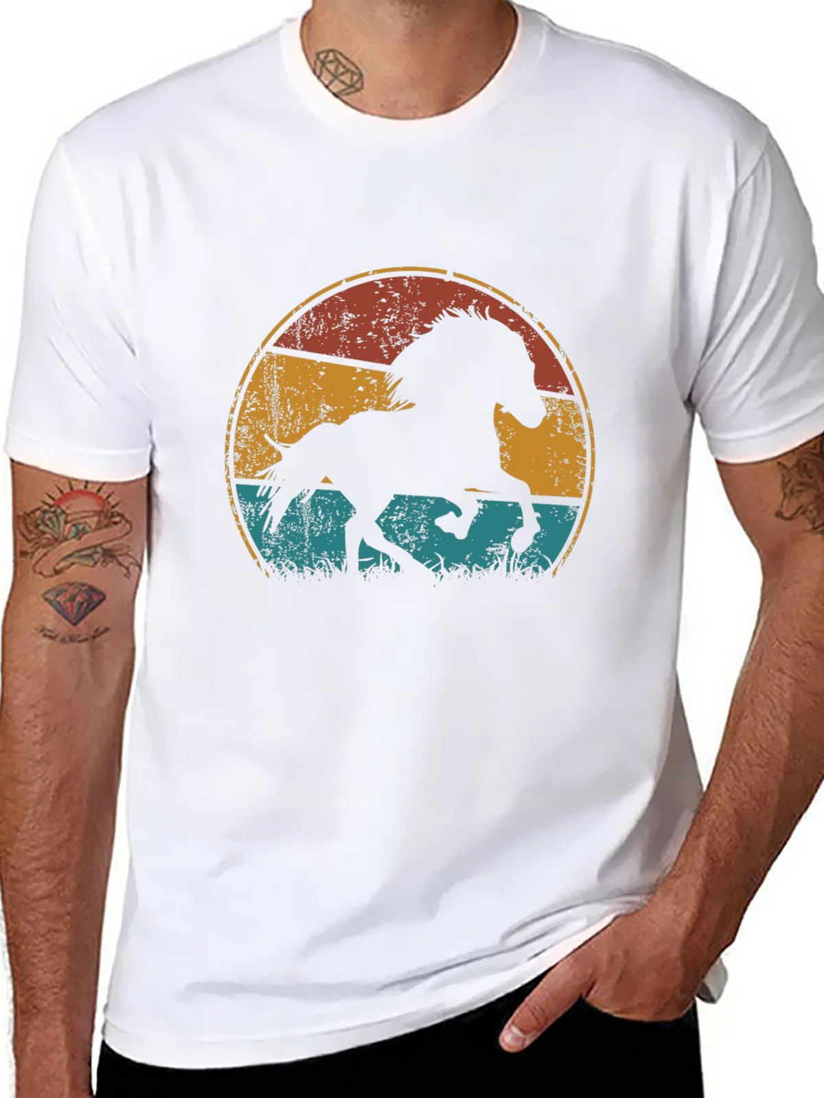 Vintage Horse Graphic Tee - Retro Style Black T-Shirt product image 10