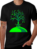Yoga Tree Graphic Tee - Black Cotton T-Shirt product image 1