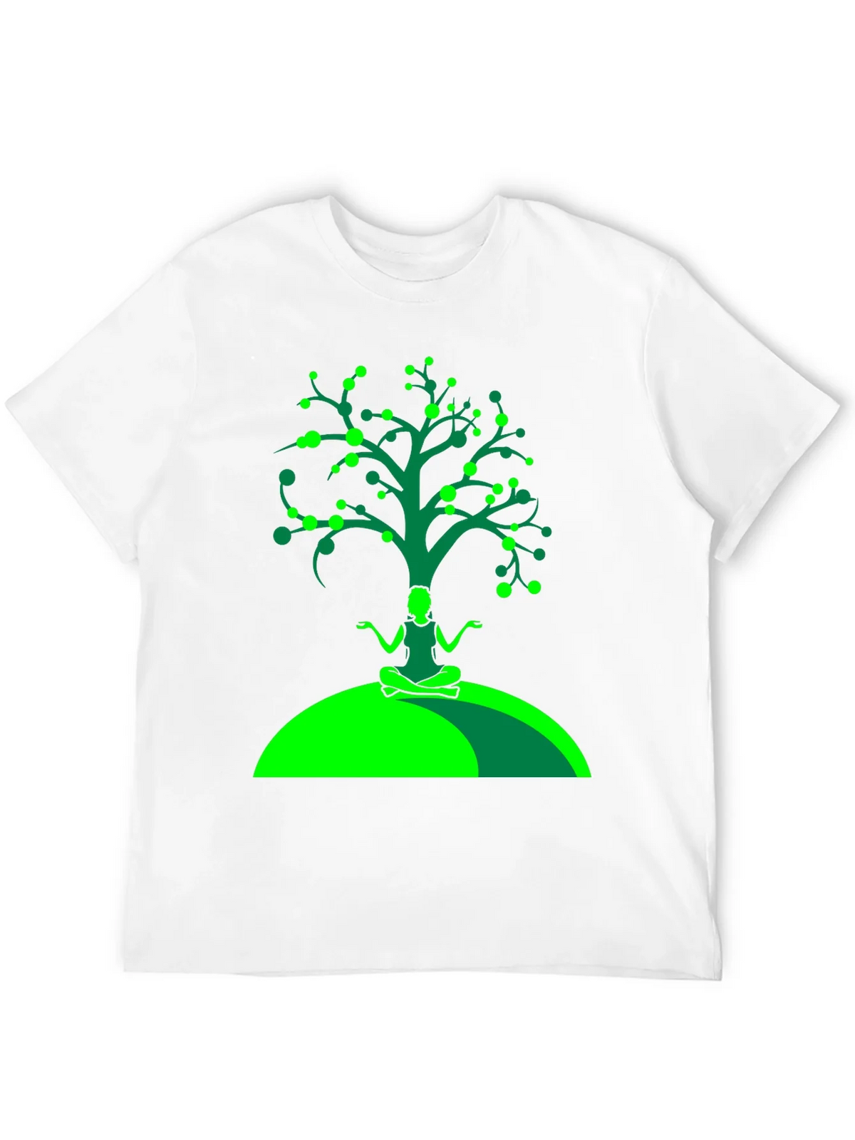 Yoga Tree Graphic Tee - Black Cotton T-Shirt product image 3