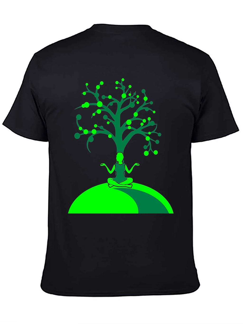 Yoga Tree Graphic Tee - Black Cotton T-Shirt product image 7