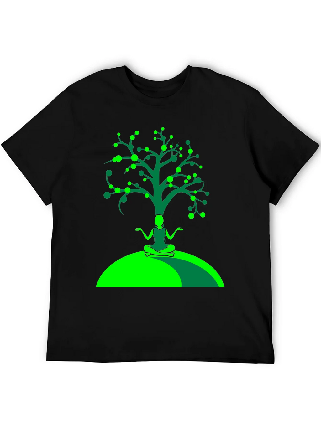 Yoga Tree Graphic Tee - Black Cotton T-Shirt product image 8