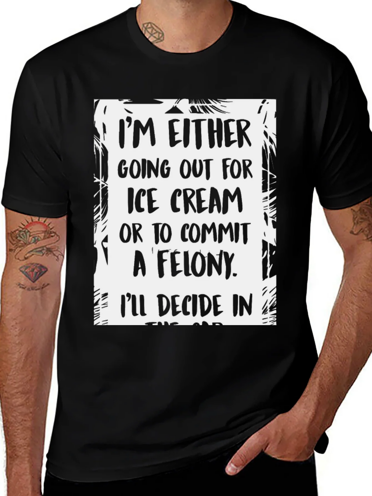 Funny Ice Cream or Felony Graphic T-Shirt product image 1