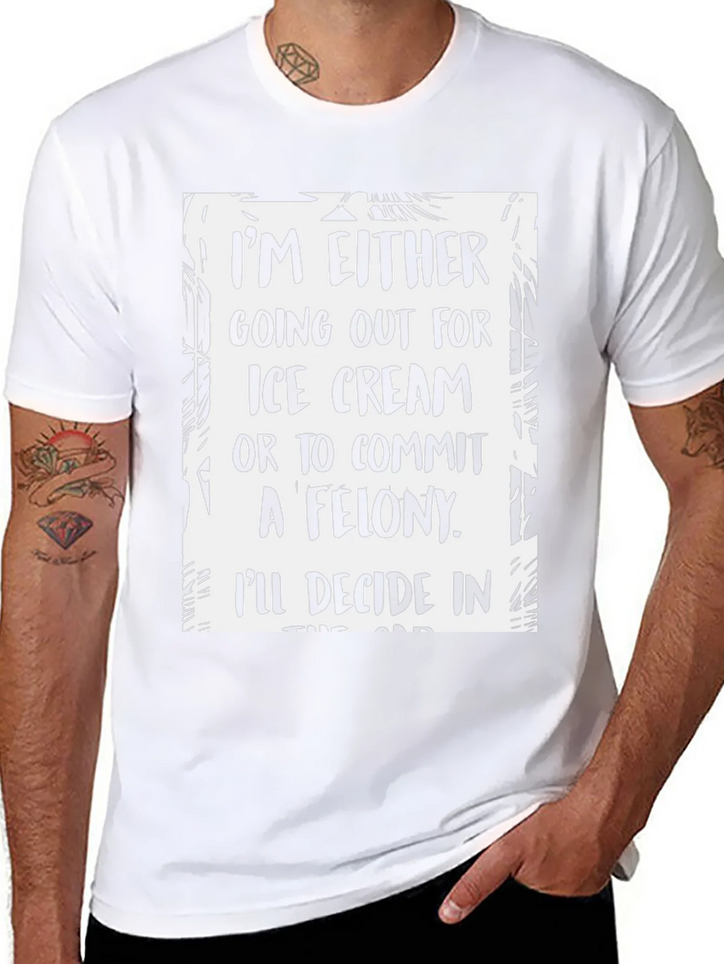 Funny Ice Cream or Felony Graphic T-Shirt product image 7