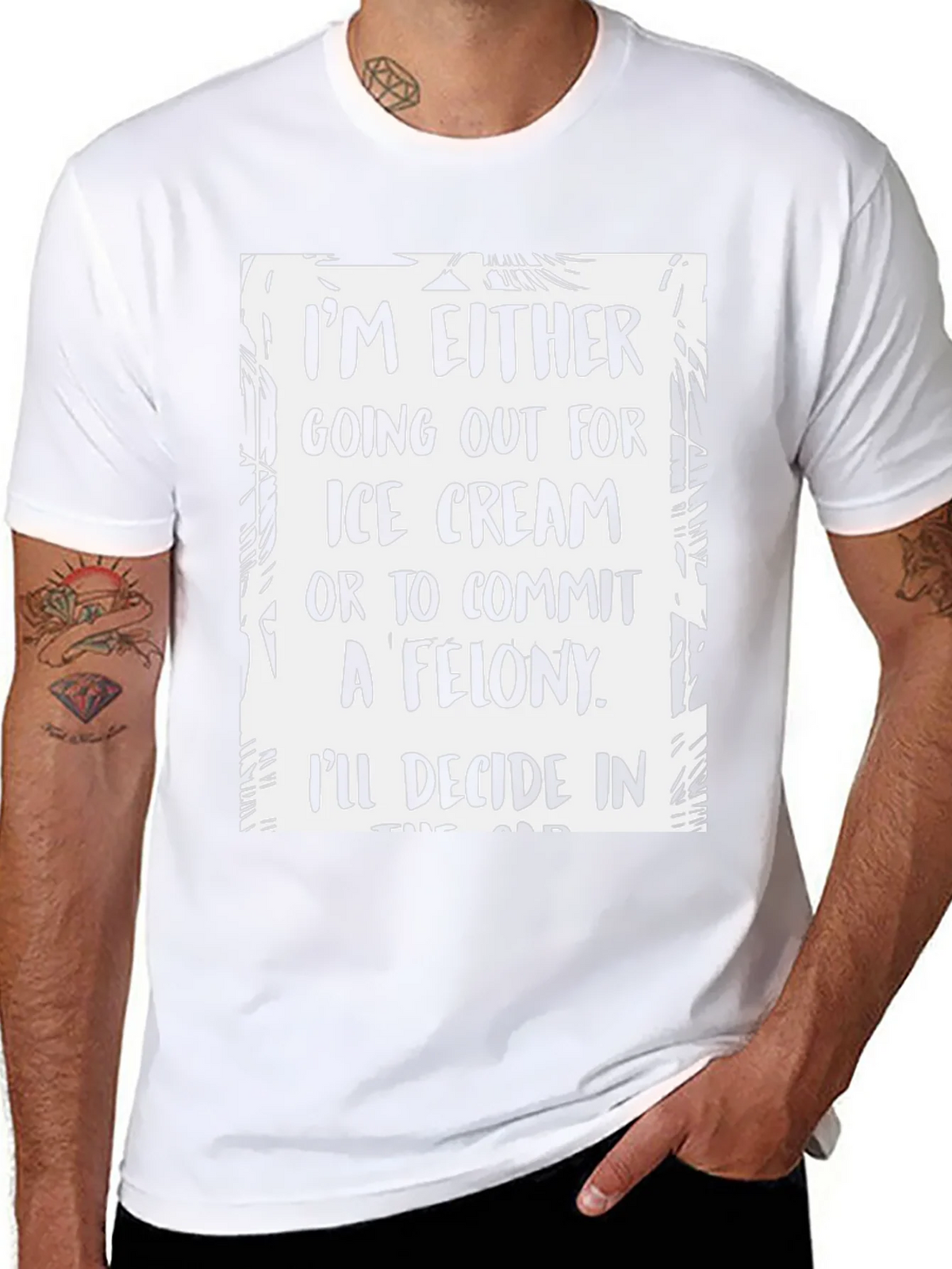 Funny Ice Cream or Felony Graphic T-Shirt product image 7