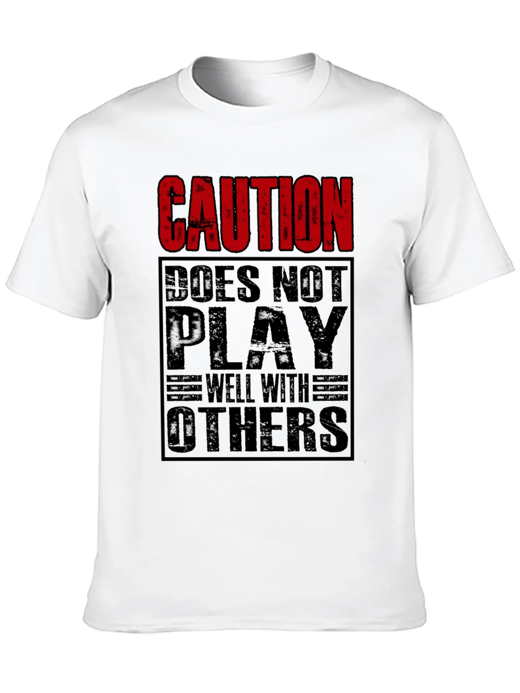 Caution Doesnt Play Well With Others Black T-Shirt product image 12