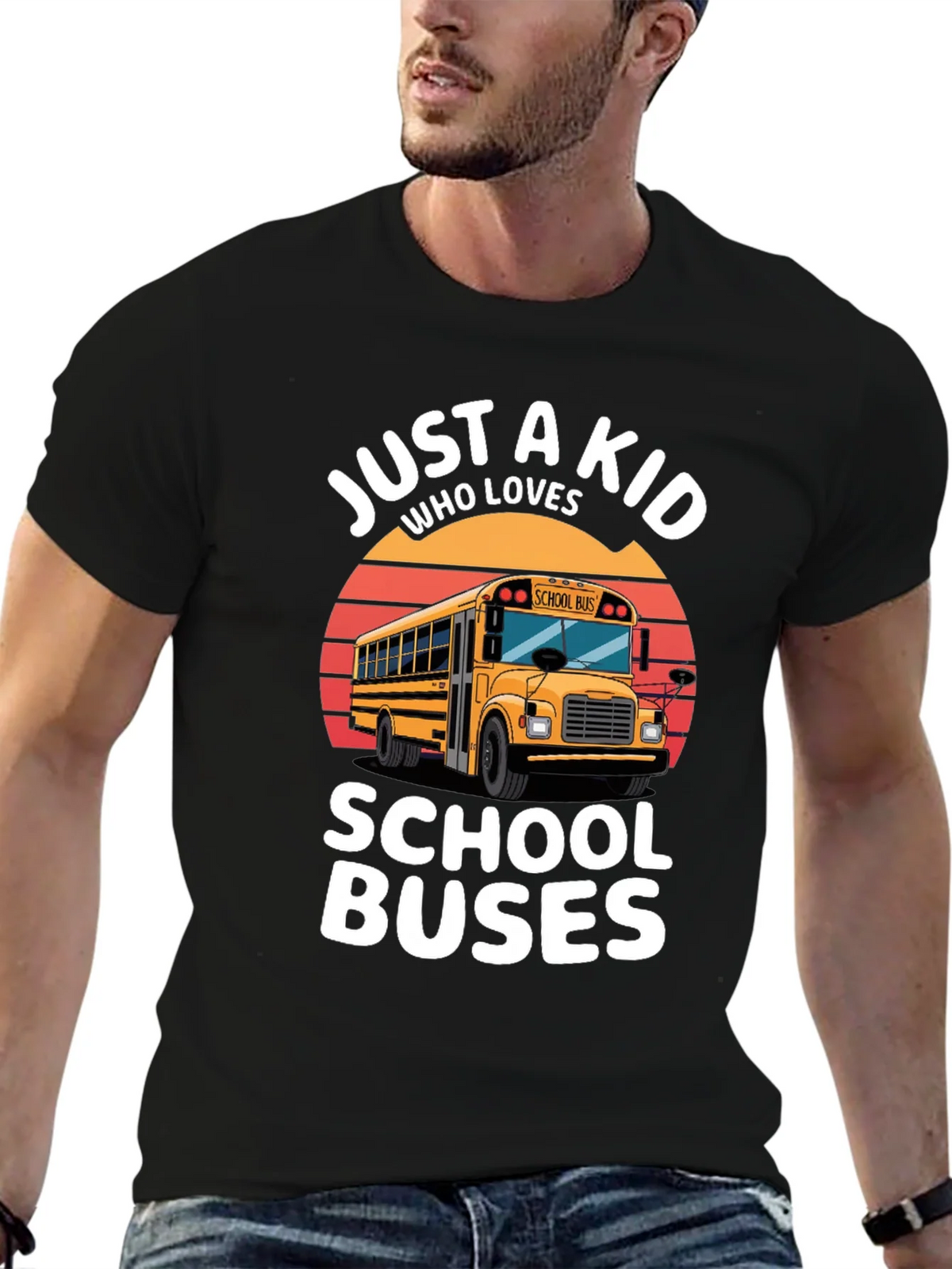 Just A Kid Who Loves School Buses T-Shirt product image 6