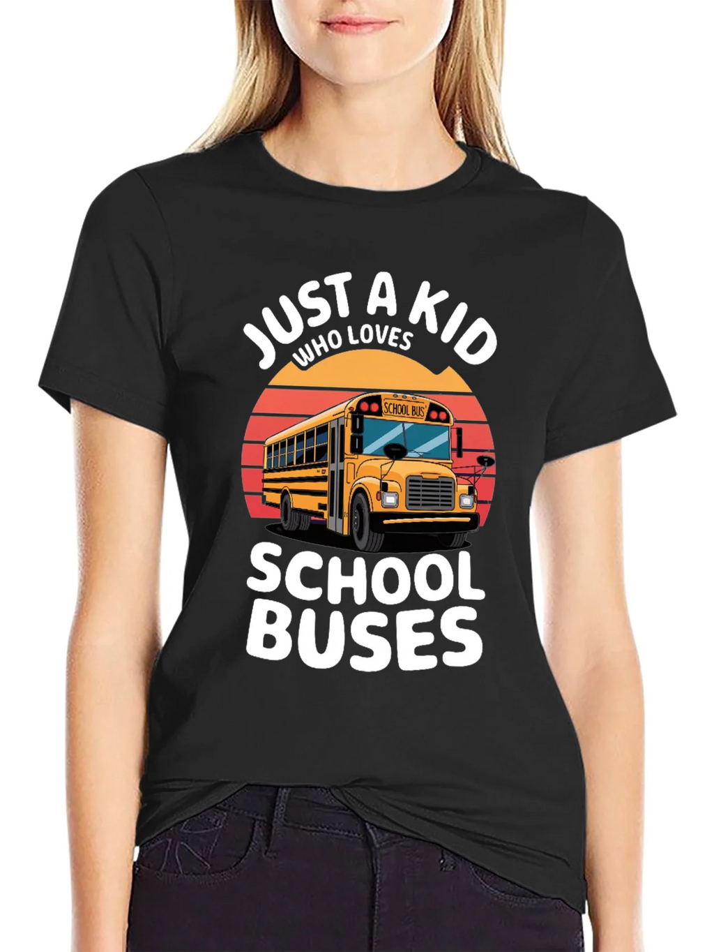 Just A Kid Who Loves School Buses T-Shirt product image 2