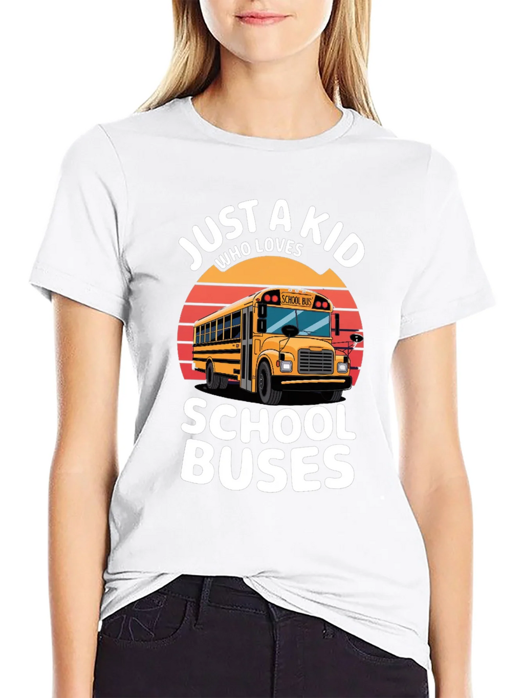 Just A Kid Who Loves School Buses T-Shirt product image 8