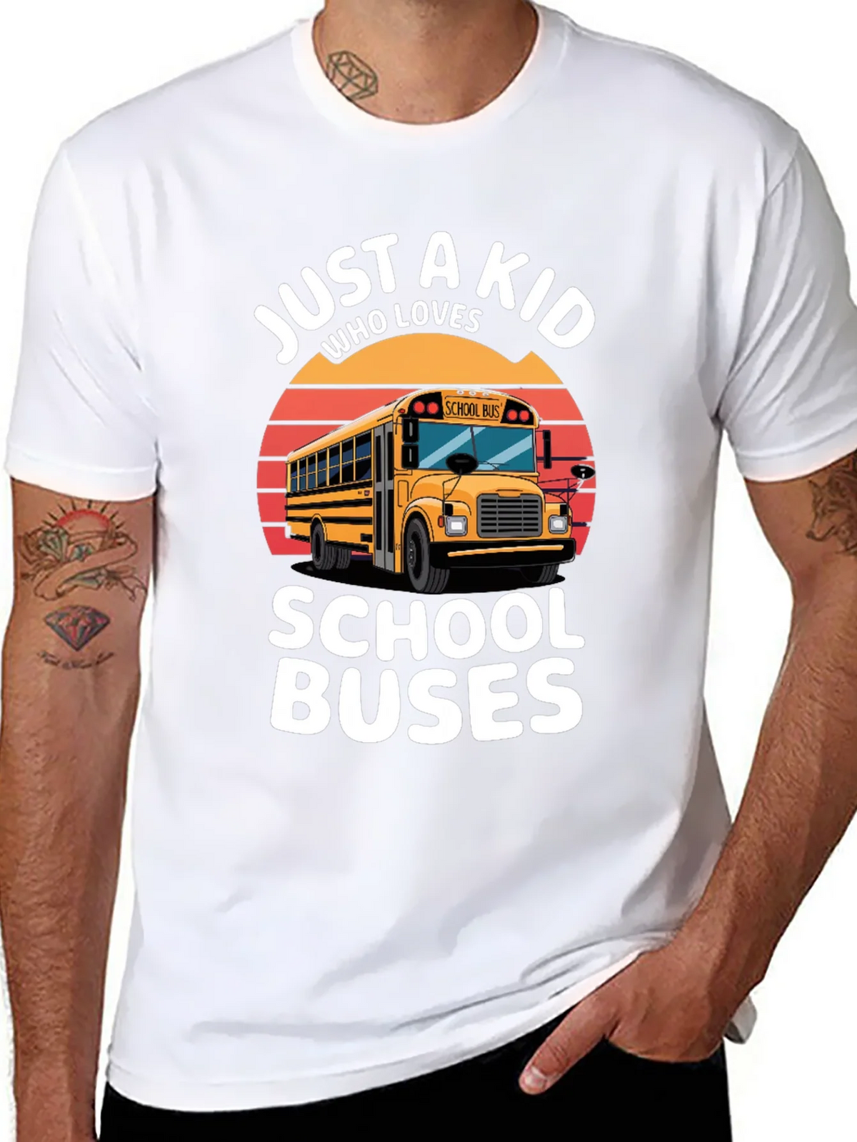 Just A Kid Who Loves School Buses T-Shirt product image 7