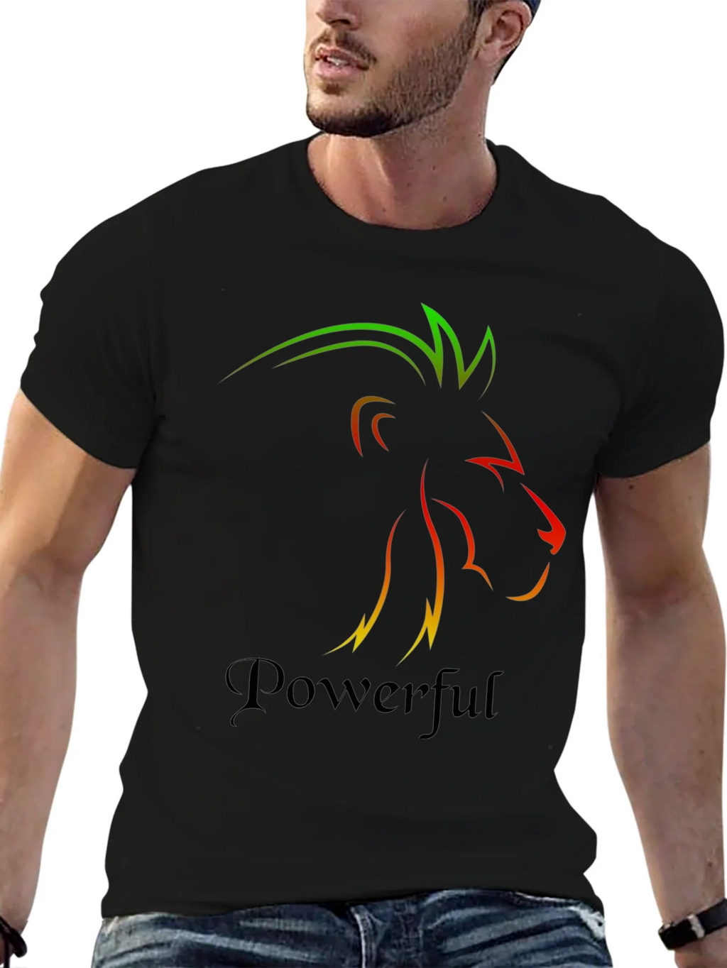 Powerful Lion Graphic Tee - Mens Black T-Shirt product image 9