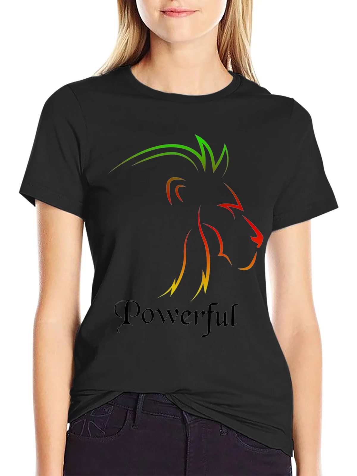 Powerful Lion Graphic Tee - Mens Black T-Shirt product image 5