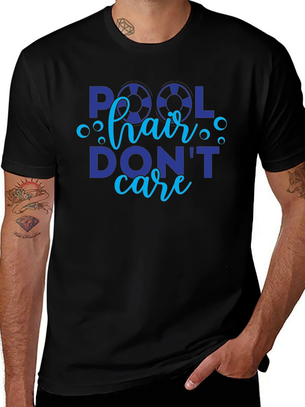 Pool Hair Dont Care Graphic Tee - Black product image 1