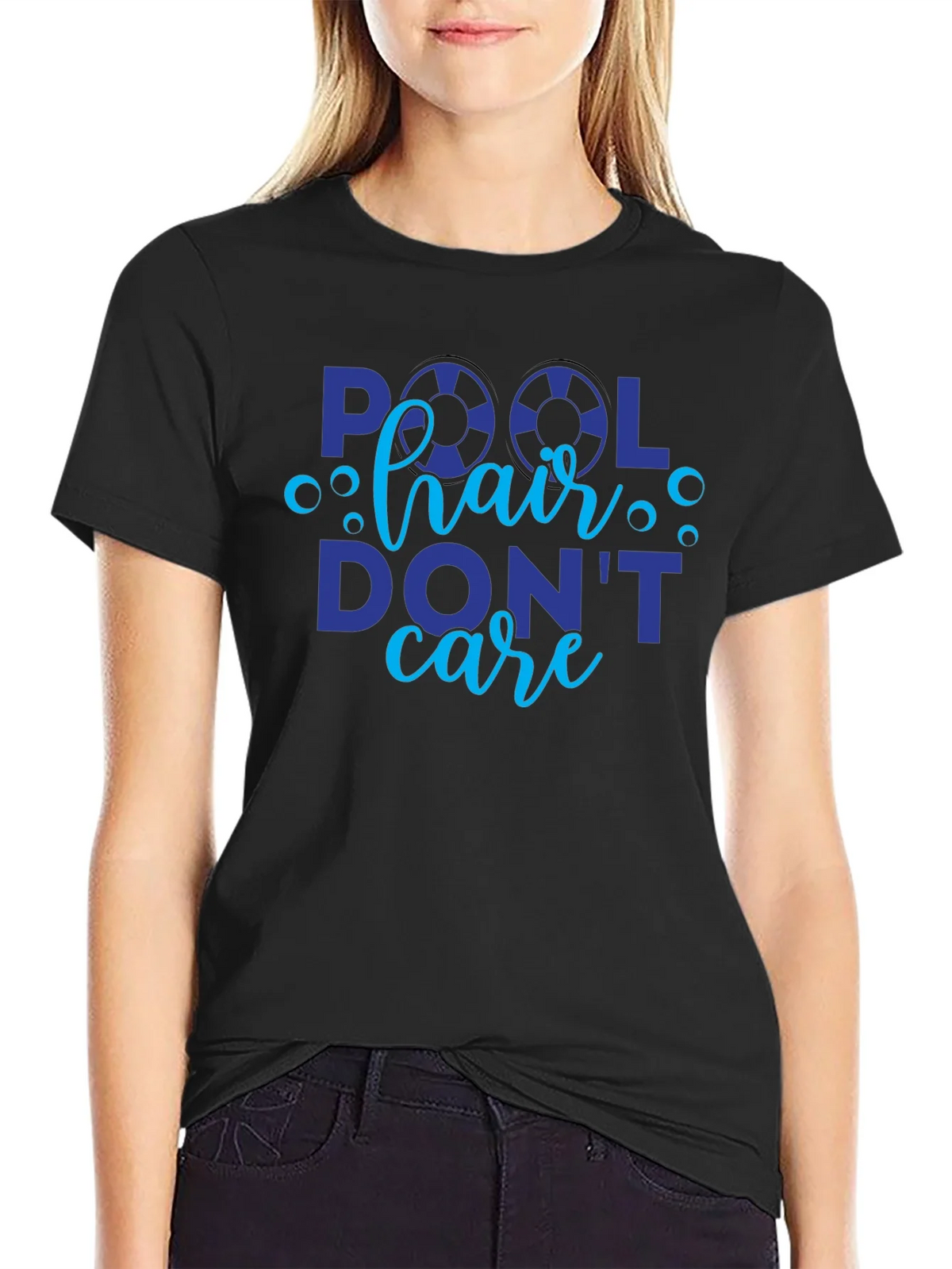 Pool Hair Dont Care Graphic Tee - Black product image 5