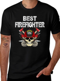 Best Firefighter Skull Graphic T-Shirt product image 1