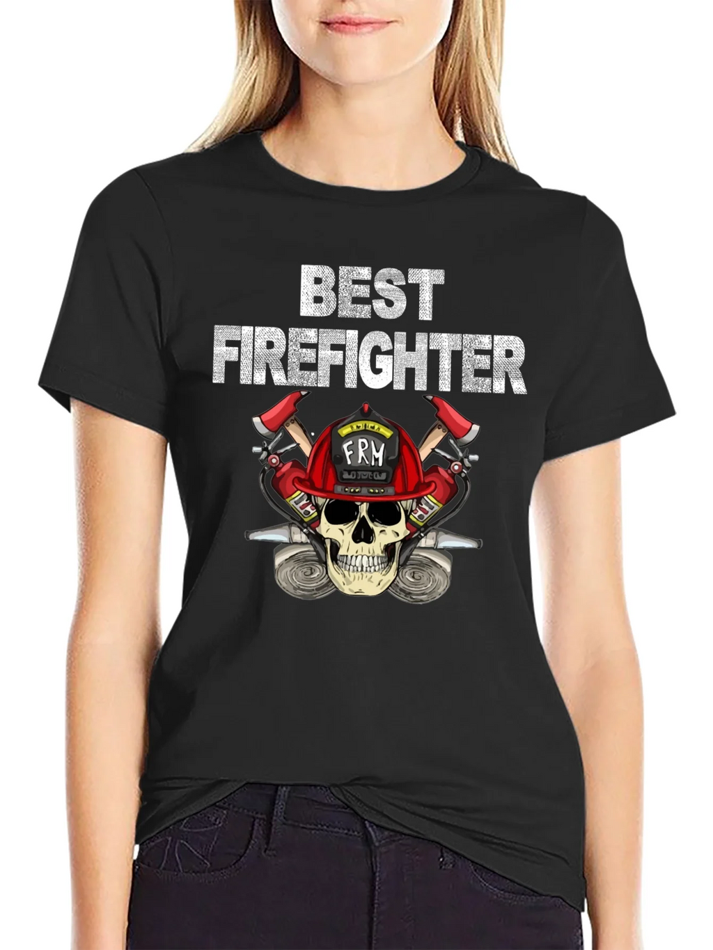 Best Firefighter Skull Graphic T-Shirt product image 2