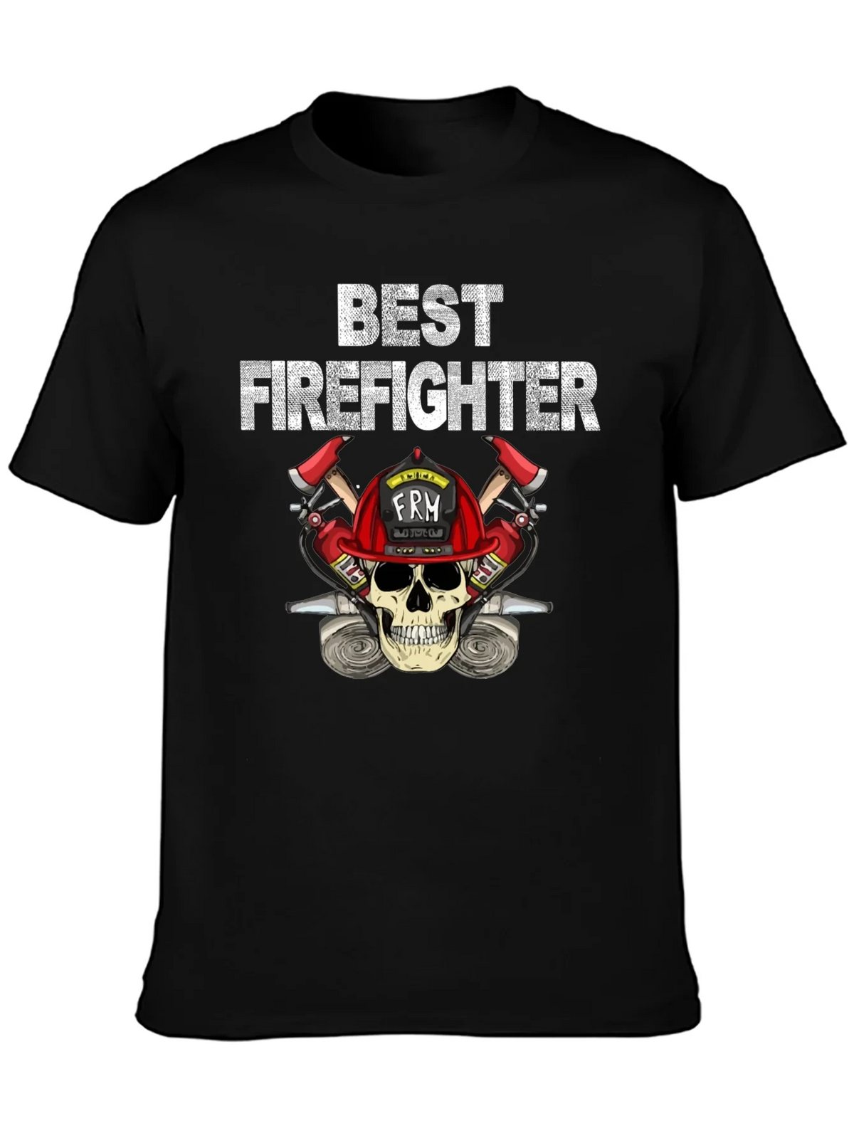 Best Firefighter Skull Graphic T-Shirt product image 3