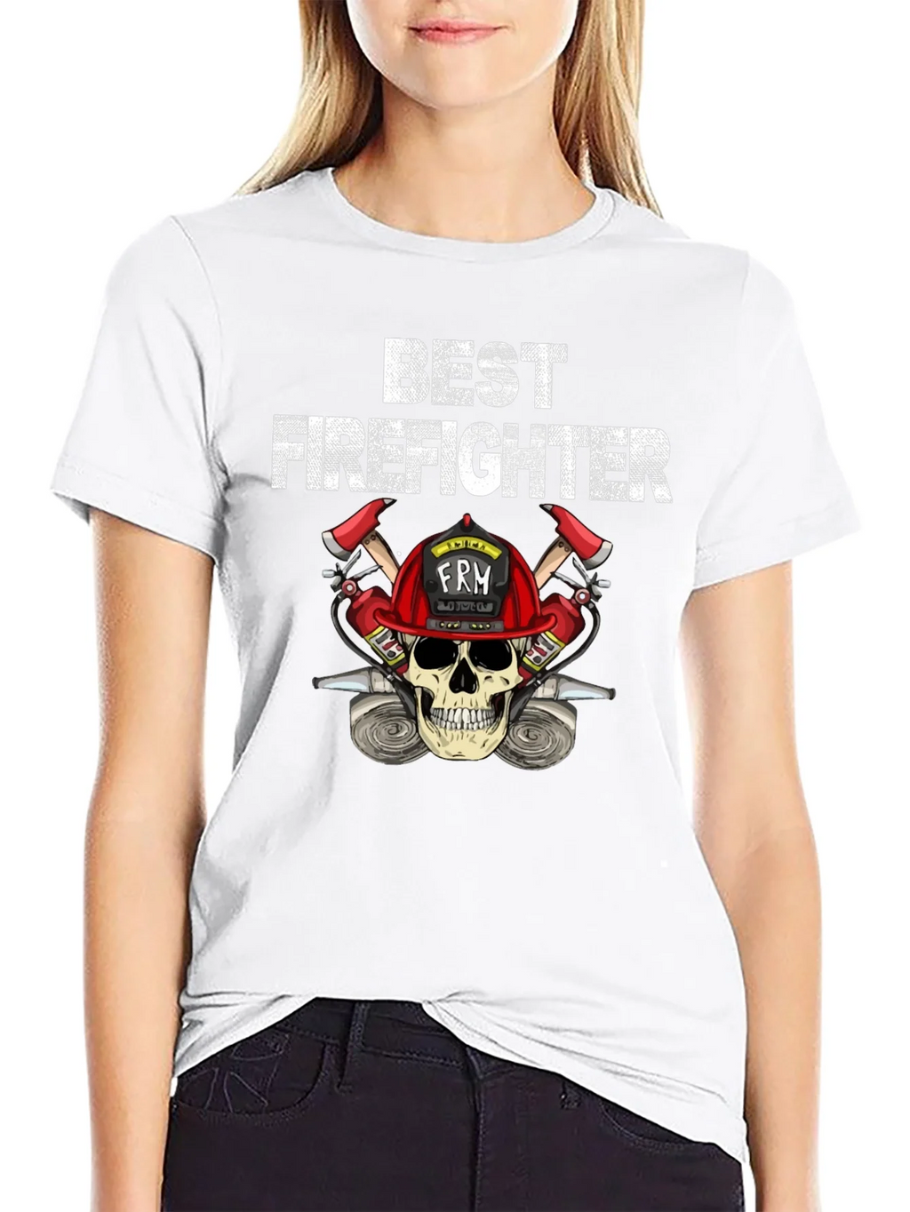 Best Firefighter Skull Graphic T-Shirt product image 8