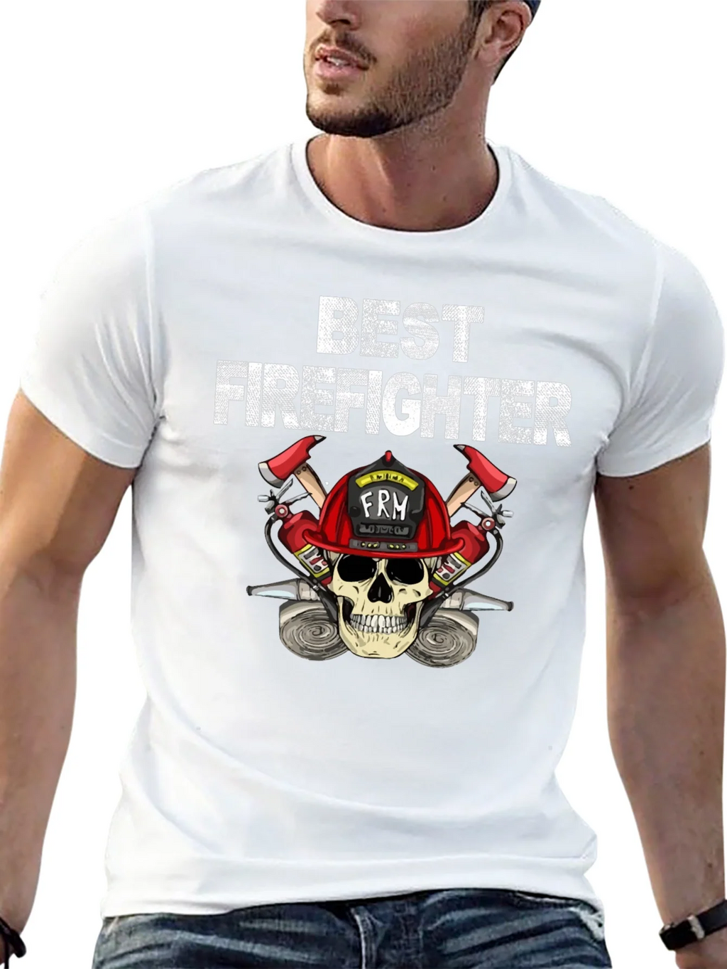Best Firefighter Skull Graphic T-Shirt product image 12