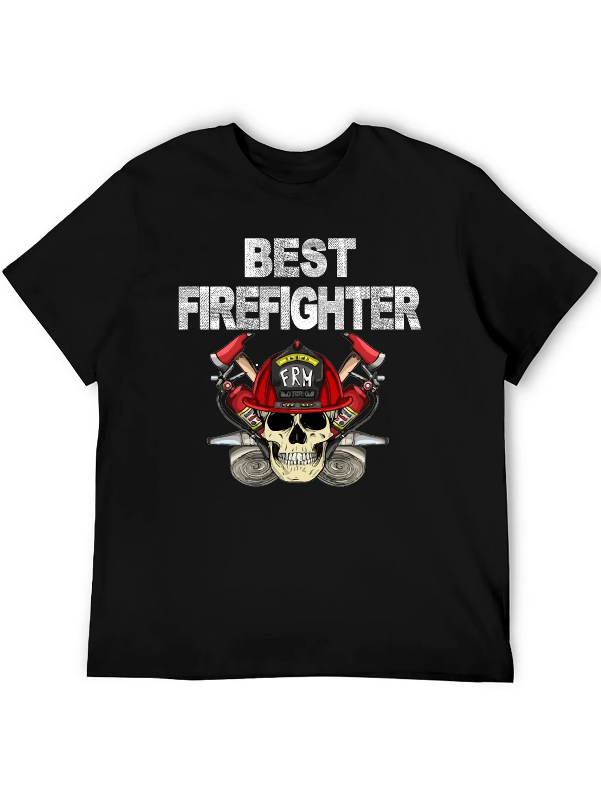 Best Firefighter Skull Graphic T-Shirt product image 5