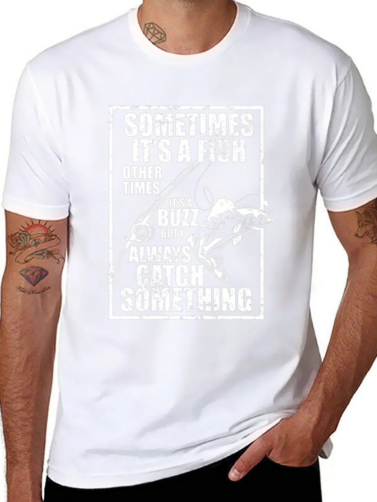 Funny Fishing T-Shirt: Catch Something Always product image 7