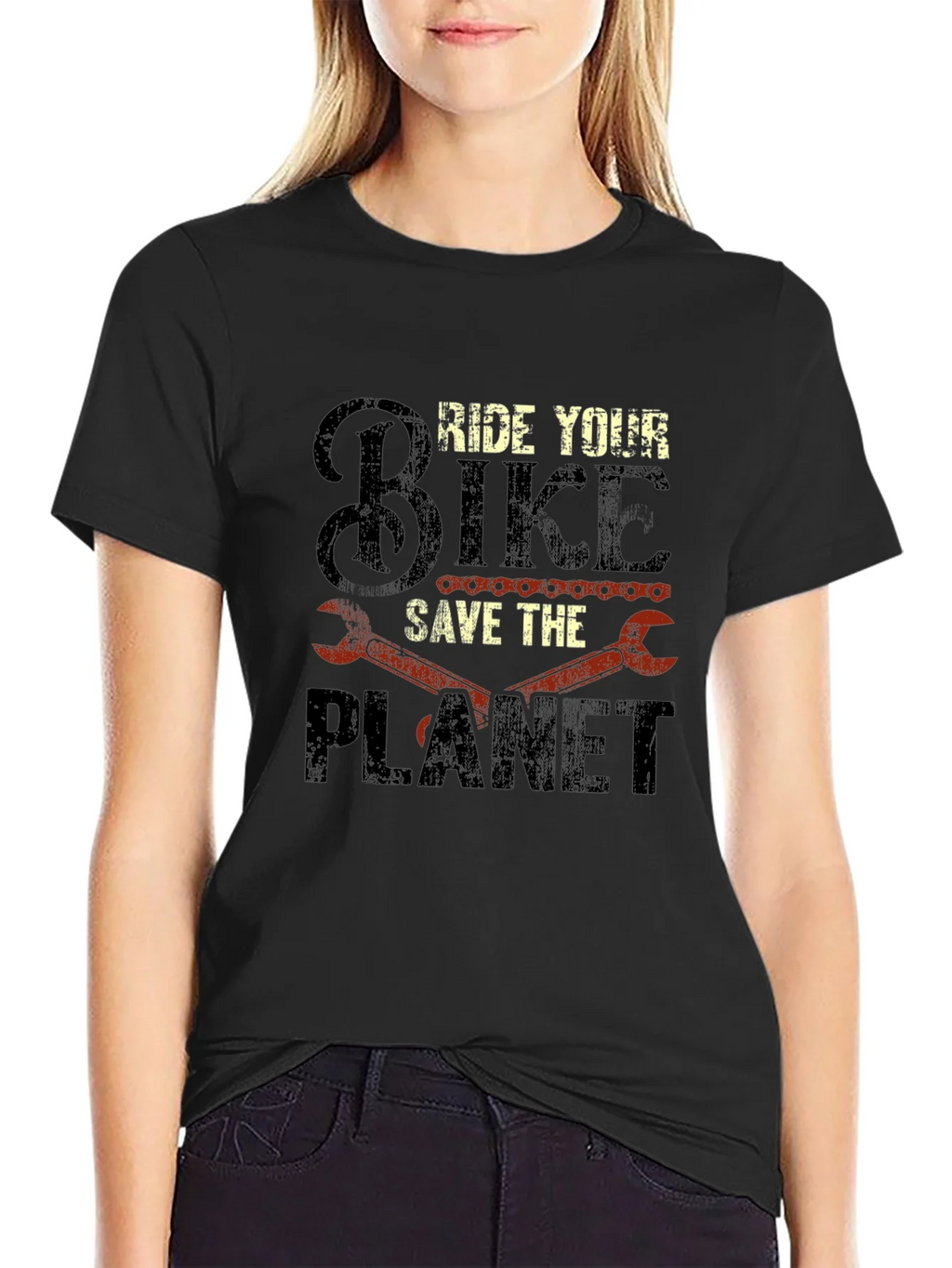 Ride Your Bike Save The Planet Graphic T-Shirt product image 2