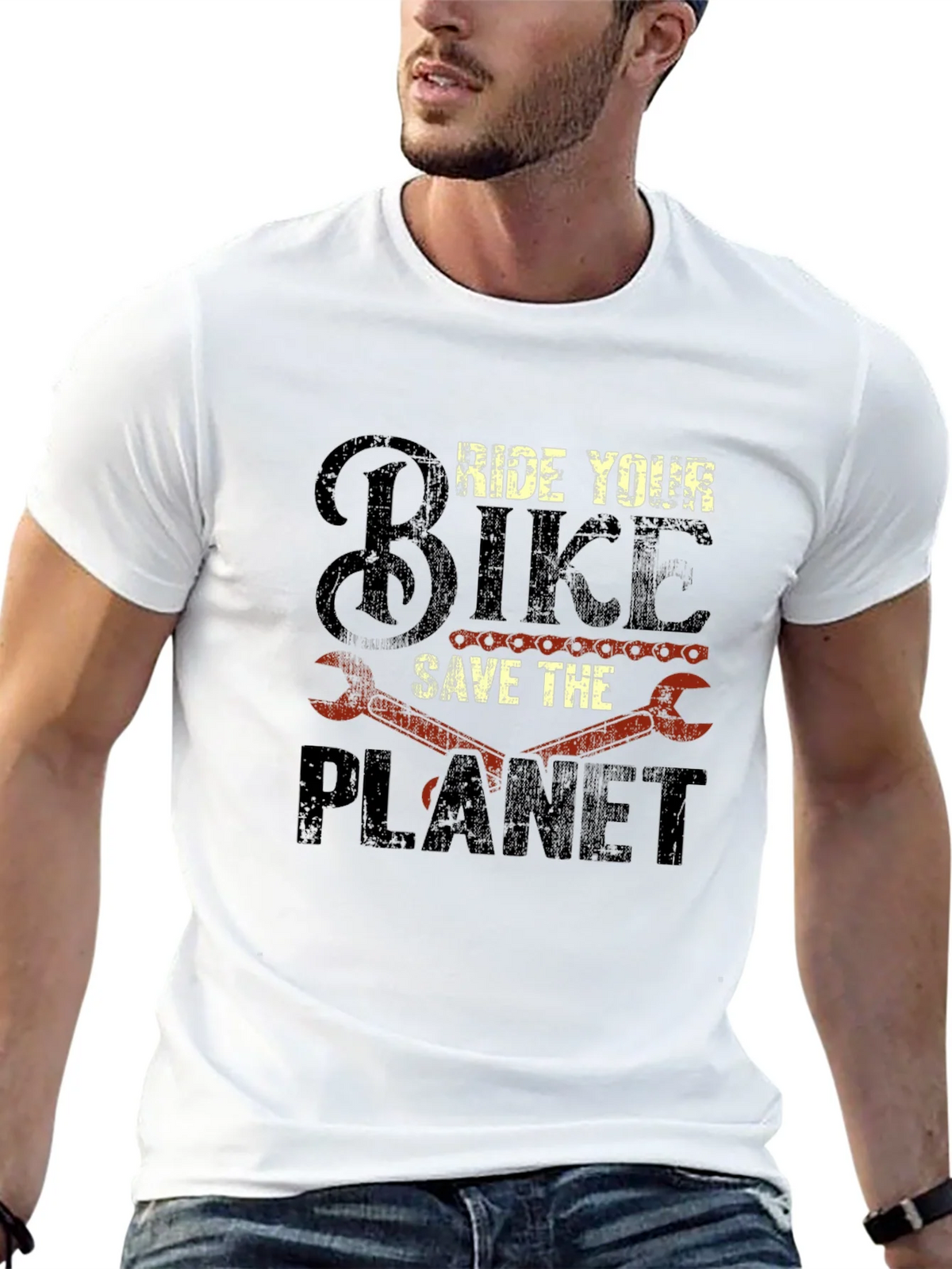 Ride Your Bike Save The Planet Graphic T-Shirt product image 12