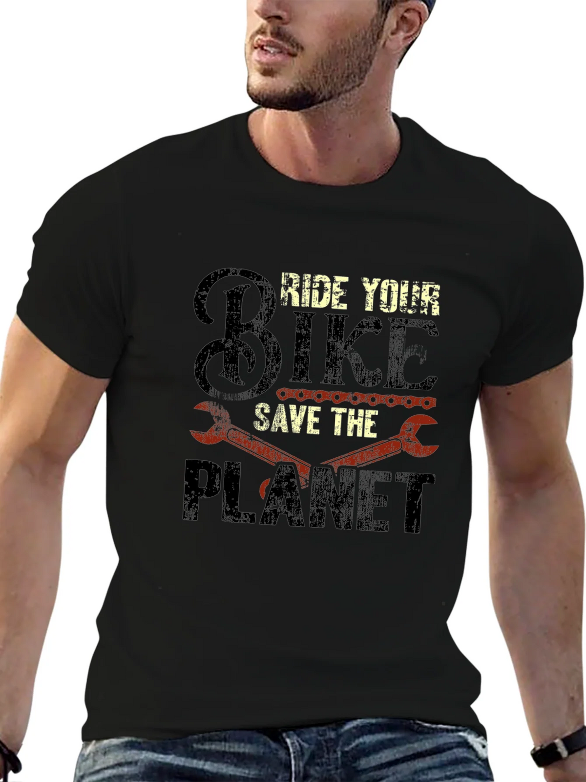 Ride Your Bike Save The Planet Graphic T-Shirt product image 6