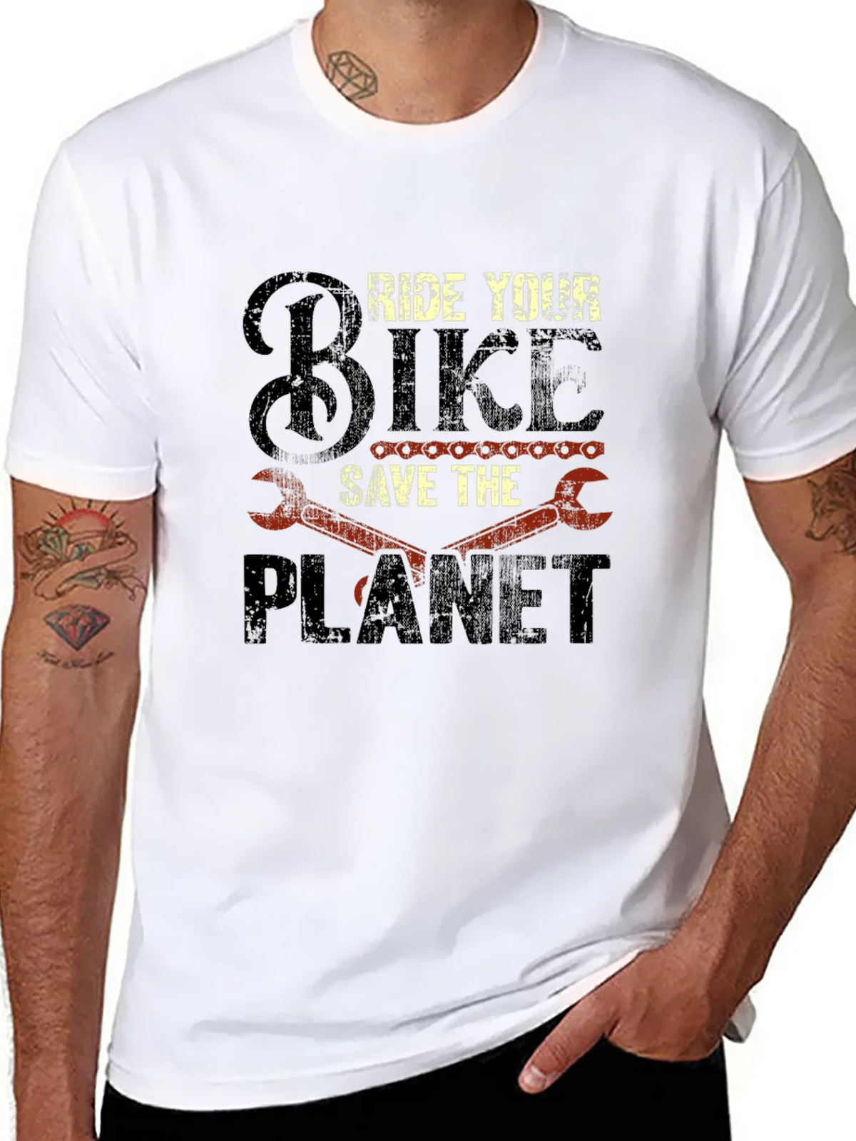 Ride Your Bike Save The Planet Graphic T-Shirt product image 7