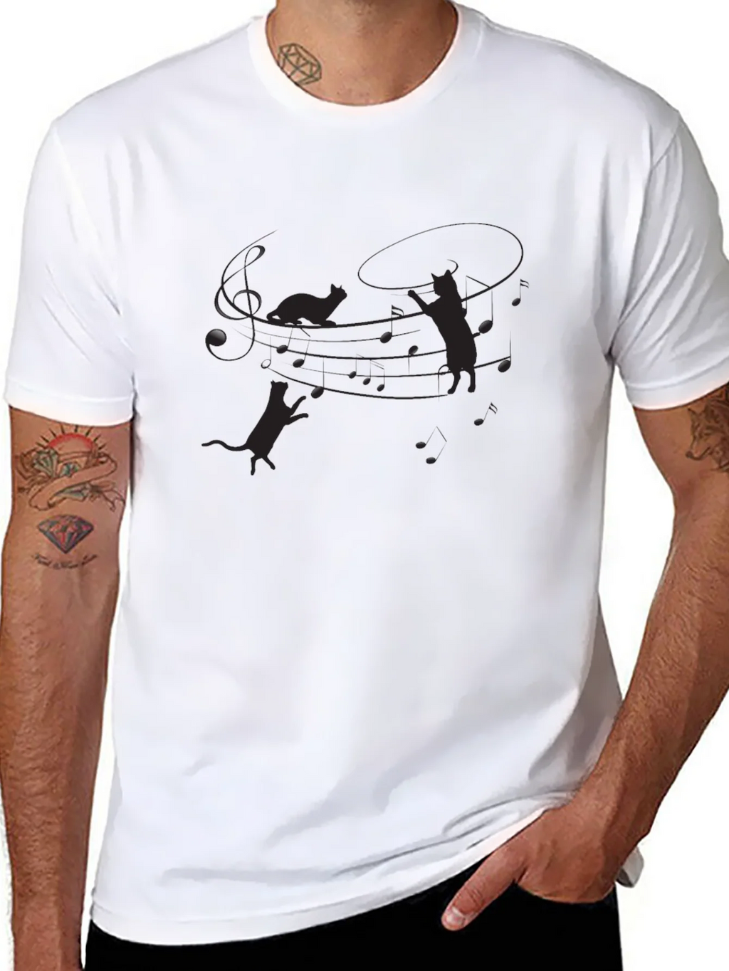 Mens Black Cat Silhouette Graphic Tee product image 10