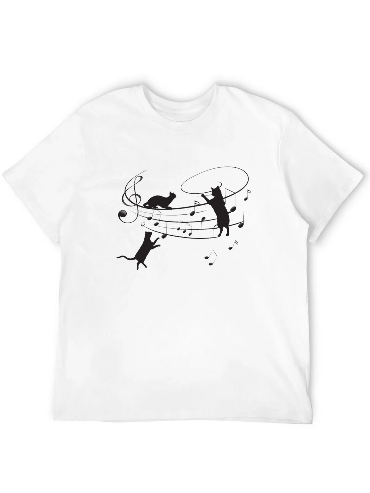 Mens Black Cat Silhouette Graphic Tee product image 3