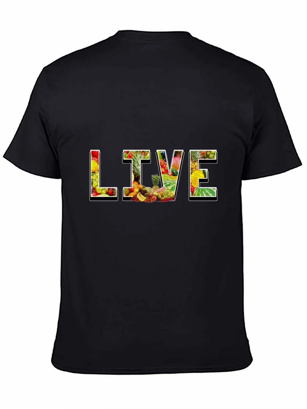 Live Fruit Graphic Black T-Shirt product image 7