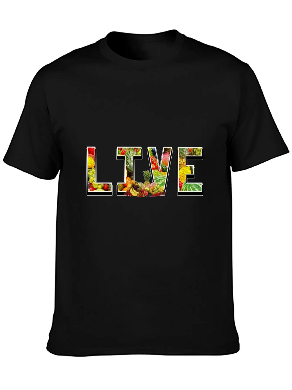 Live Fruit Graphic Black T-Shirt product image 6