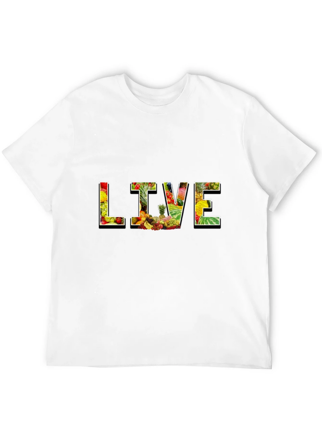 Live Fruit Graphic Black T-Shirt product image 3