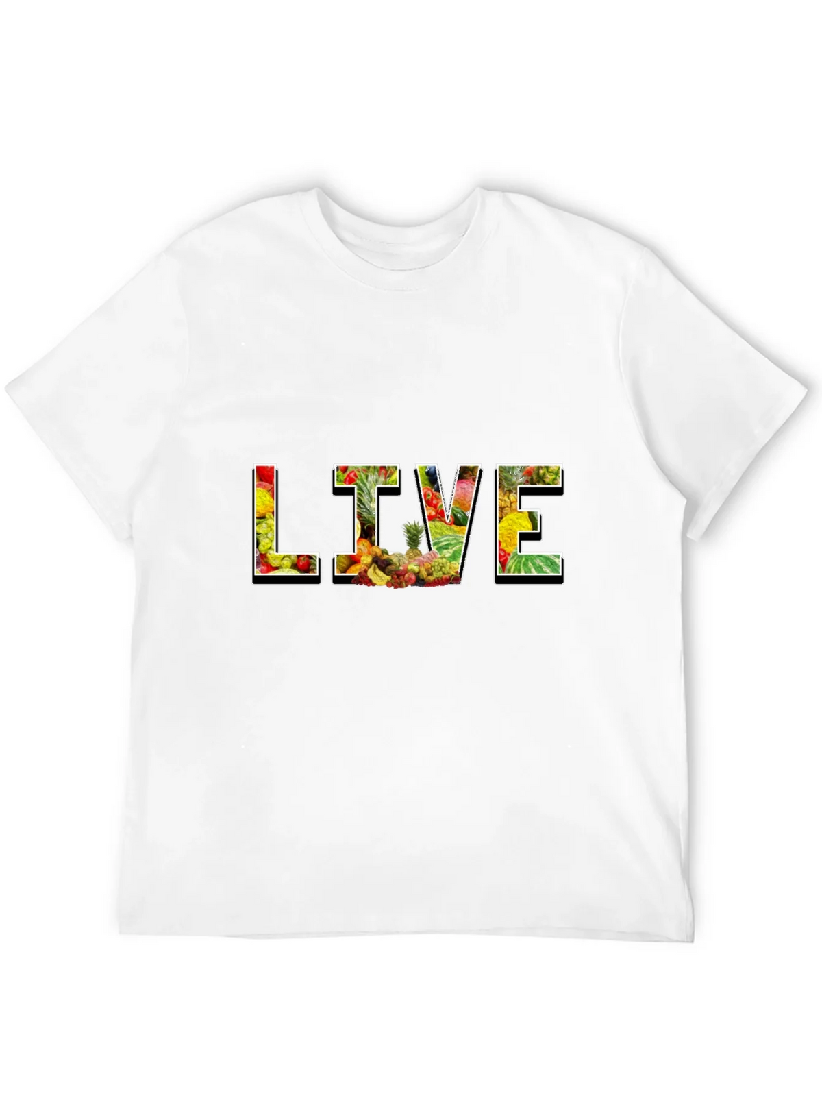 Live Fruit Graphic Black T-Shirt product image 3
