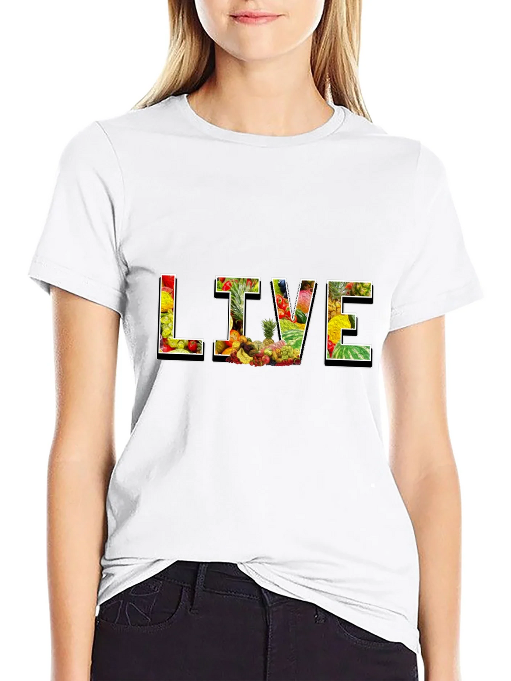 Live Fruit Graphic Black T-Shirt product image 11