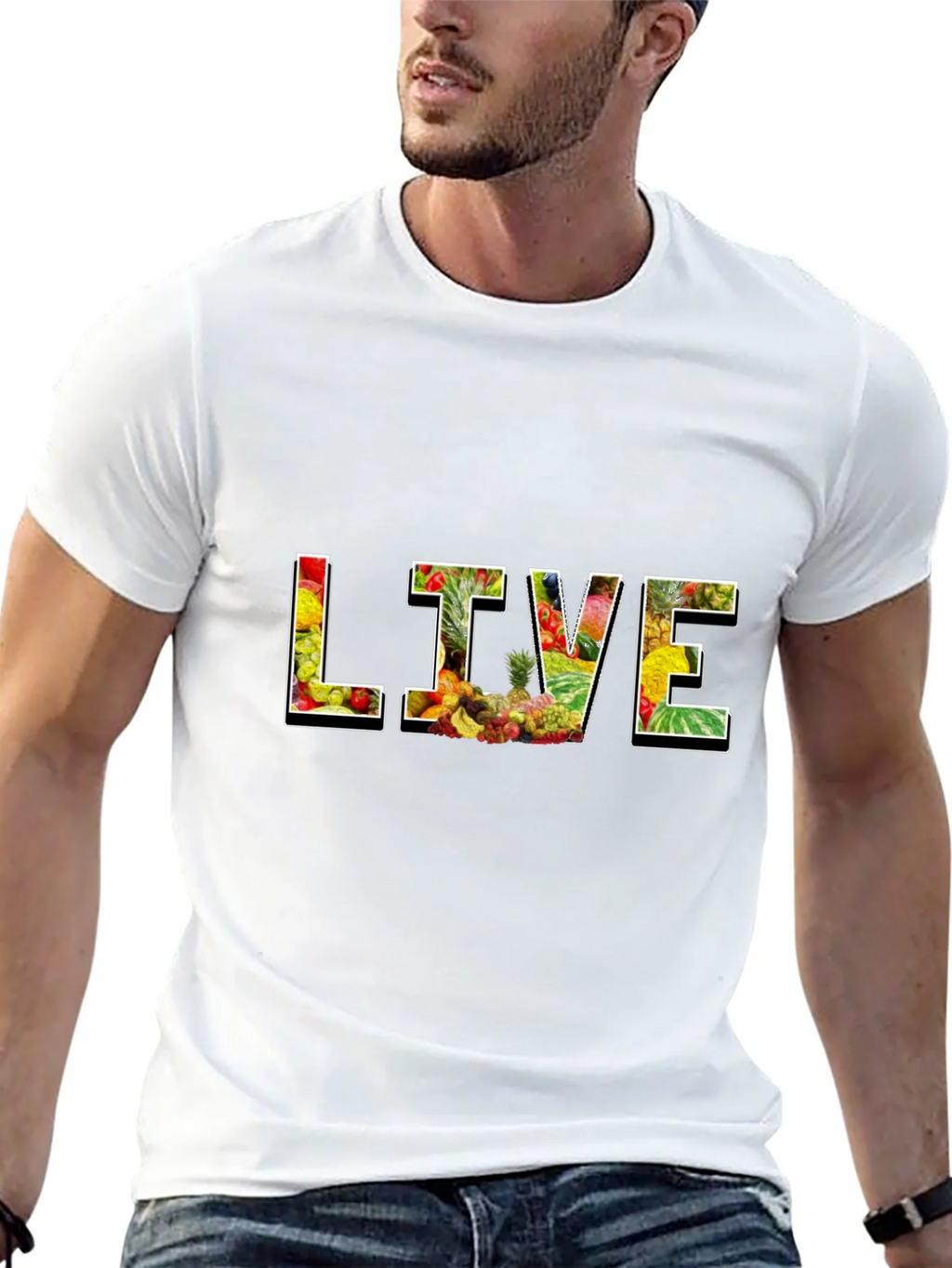 Live Fruit Graphic Black T-Shirt product image 4