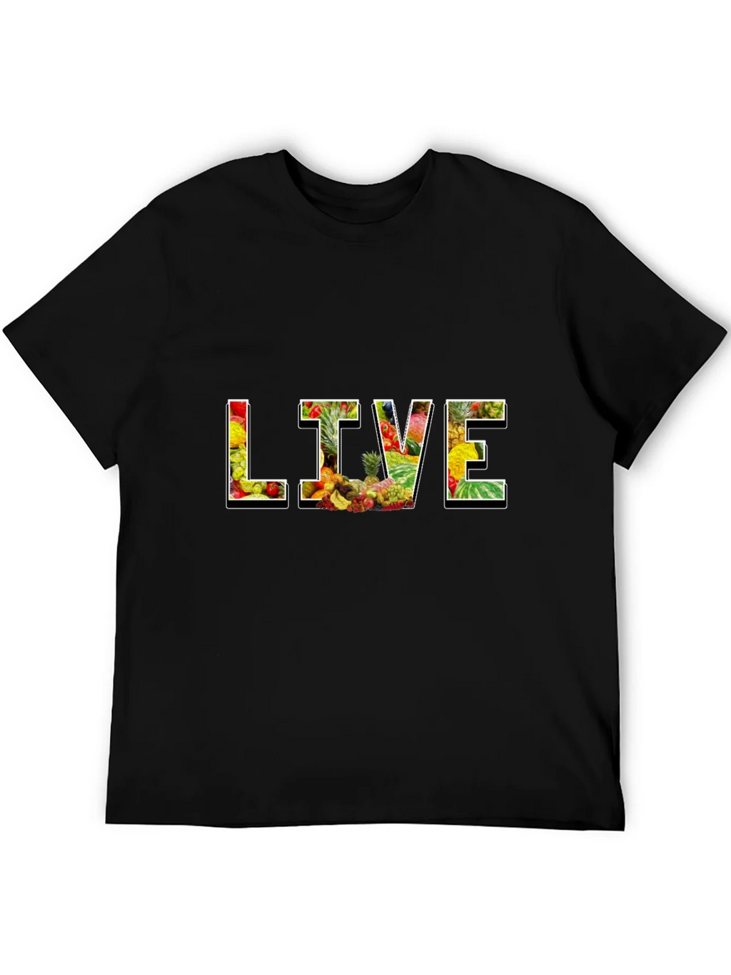Live Fruit Graphic Black T-Shirt product image 8