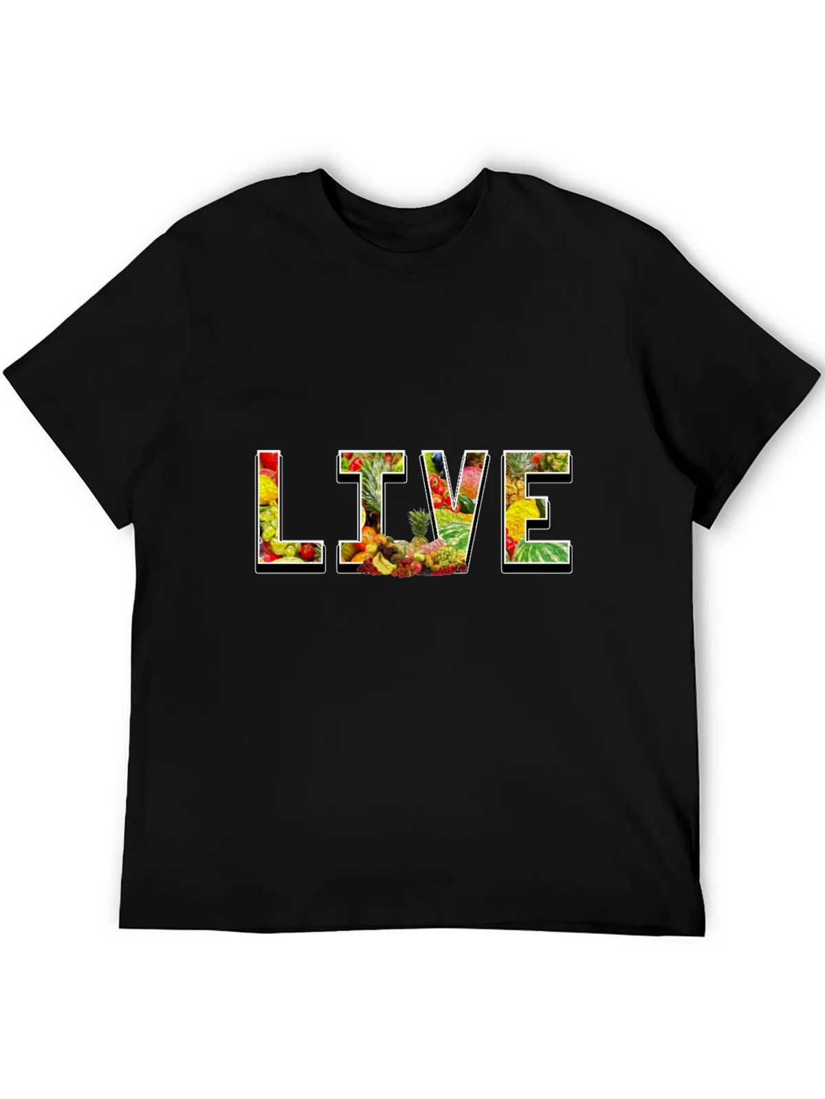 Live Fruit Graphic Black T-Shirt product image 8