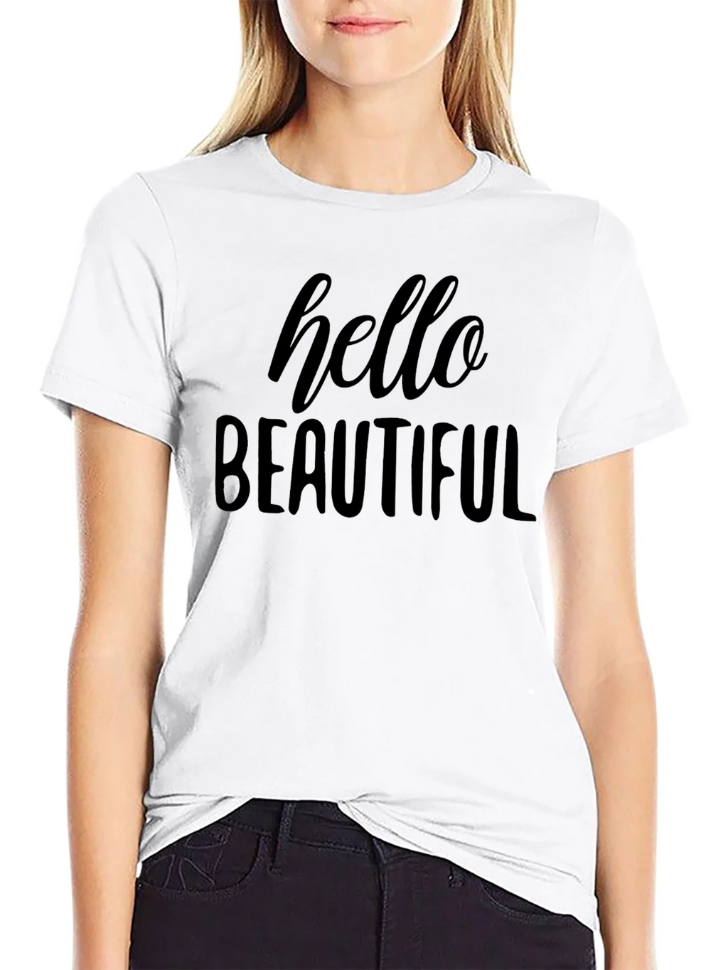 Hello Beautiful Graphic Tee - Soft Cotton Blend product image 11