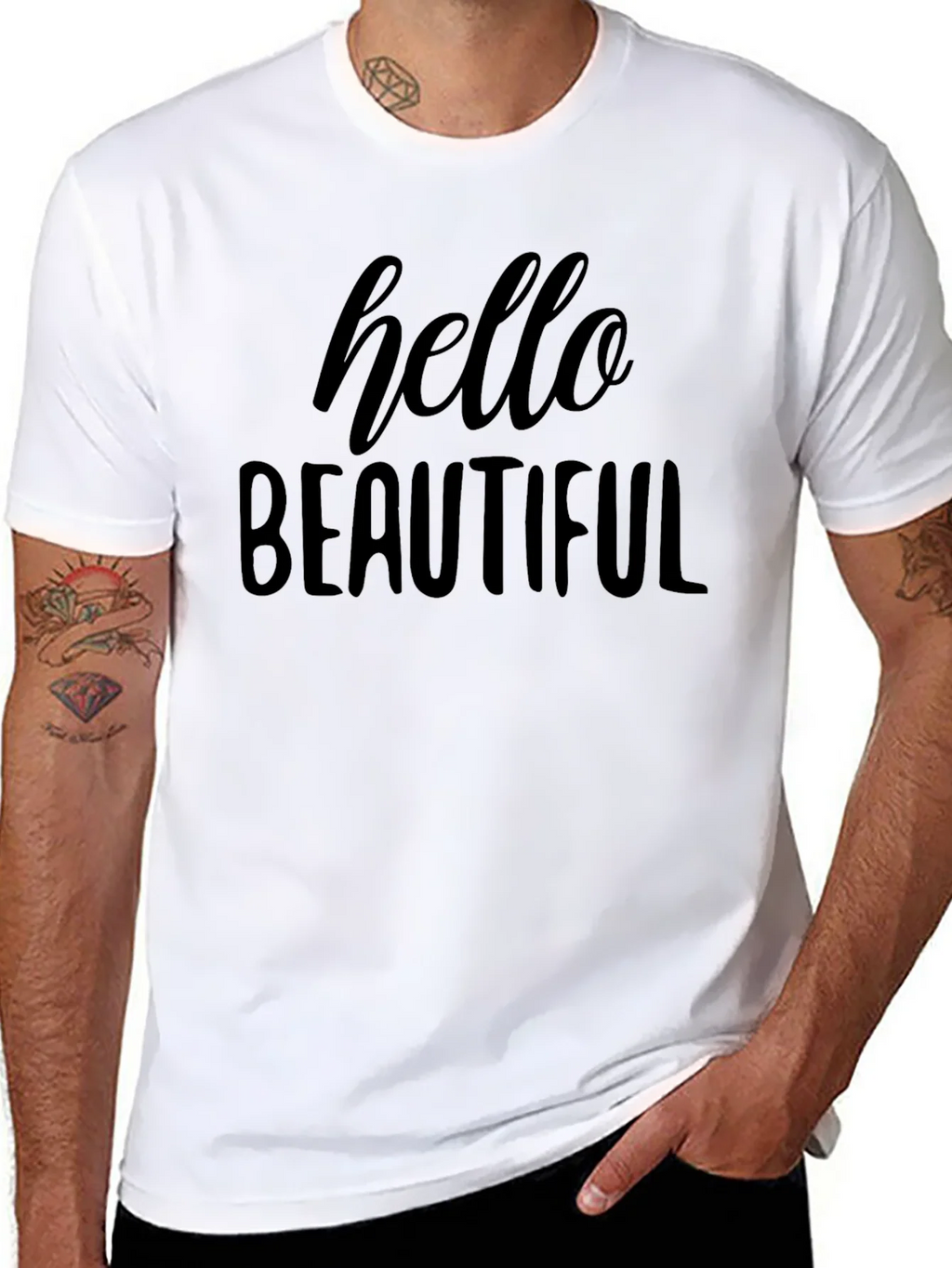 Hello Beautiful Graphic Tee - Soft Cotton Blend product image 10