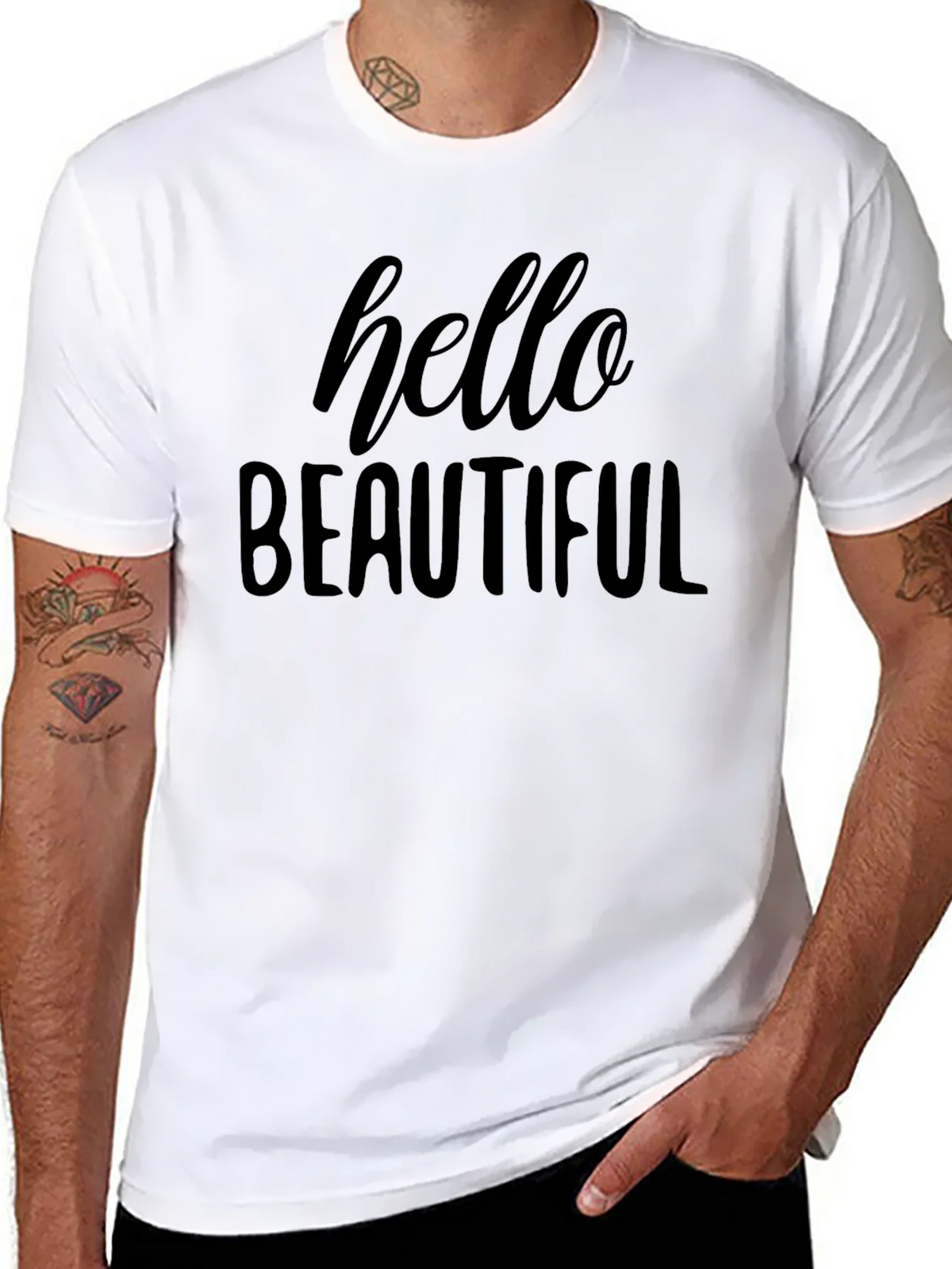 Hello Beautiful Graphic Tee - Soft Cotton Blend product image 10