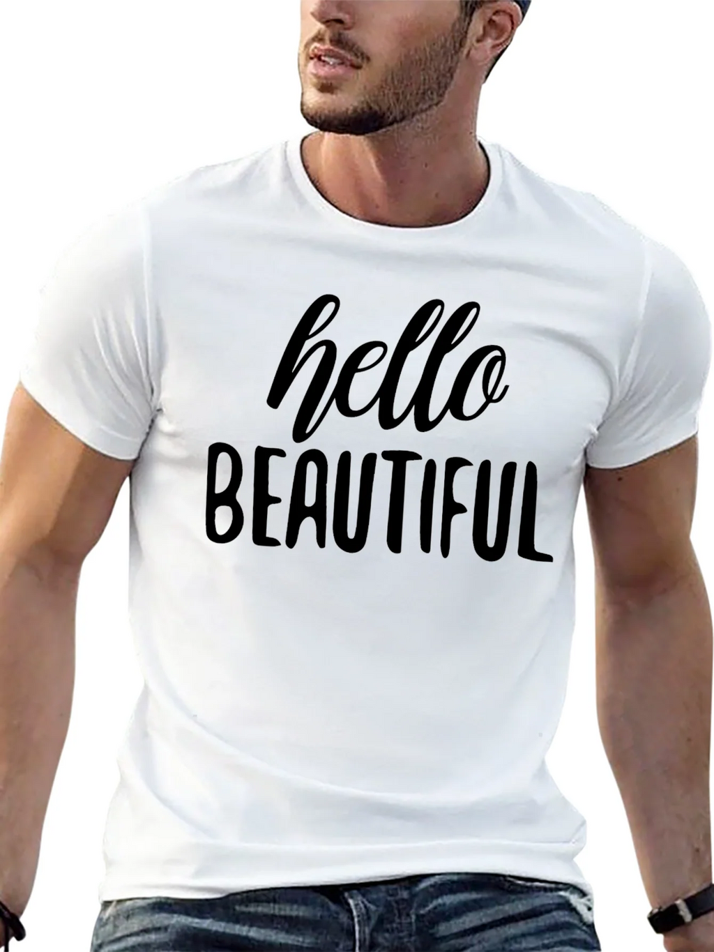 Hello Beautiful Graphic Tee - Soft Cotton Blend product image 4